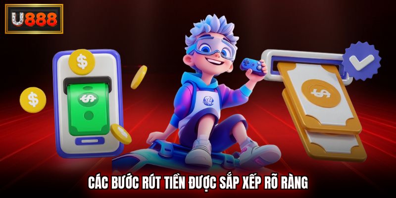 Các bước rút tiền được sắp xếp rõ ràng